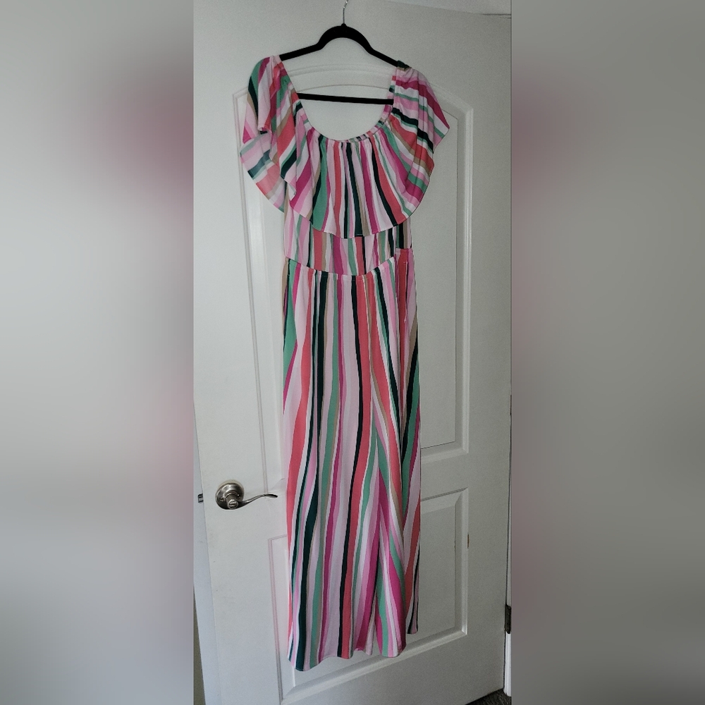 Lane Bryant Striped Jumpsuit 14/16